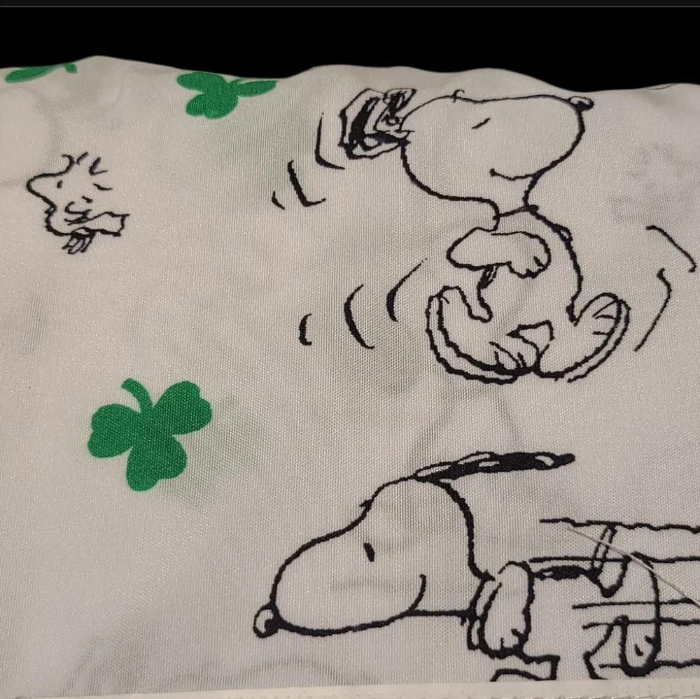 Snoopy Woodstock Lucky Clover Irish Shamrock St Patricks Day KING Bed Sheet Set